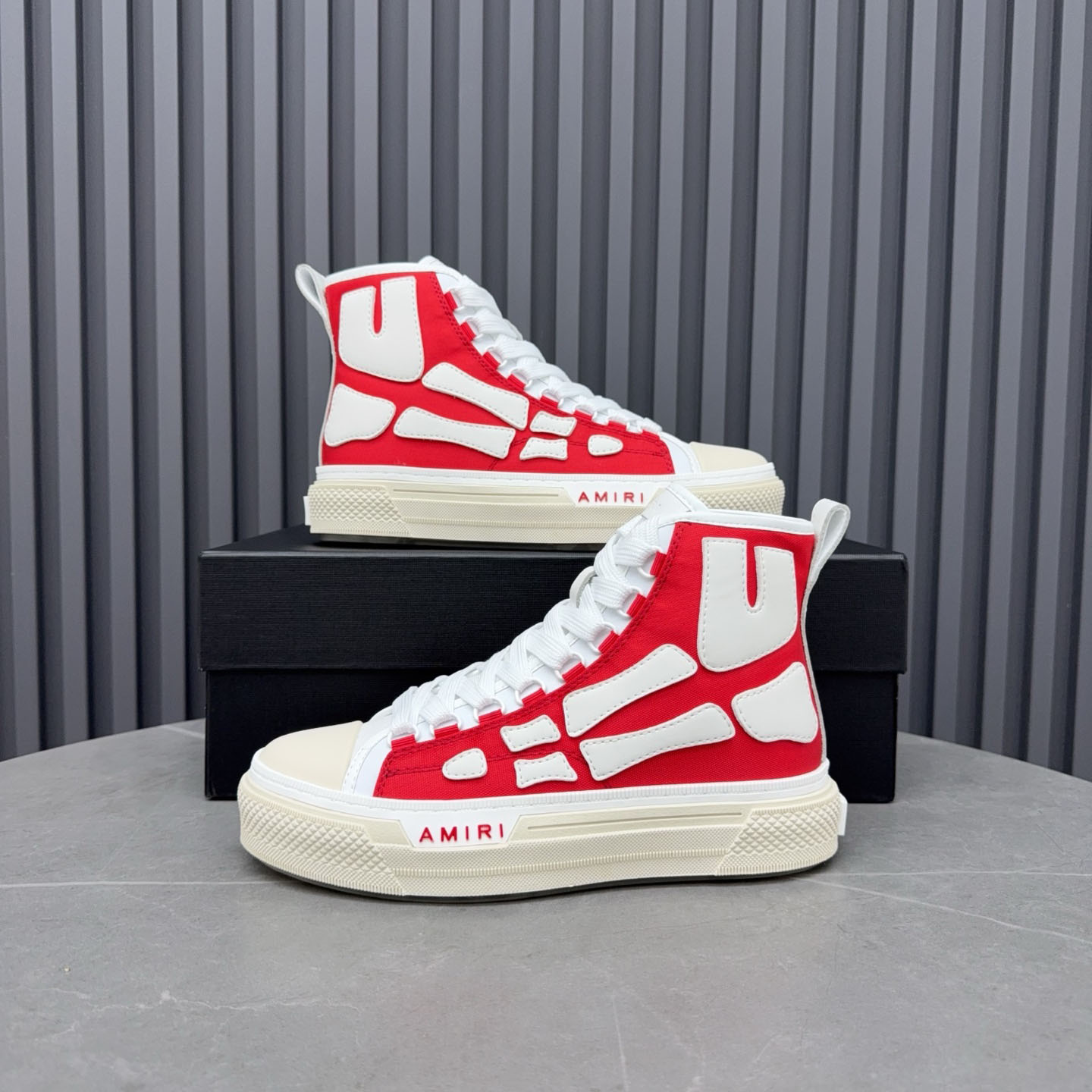 Amiri Skel Court Hi 'Varsity Red' - FashionPlug