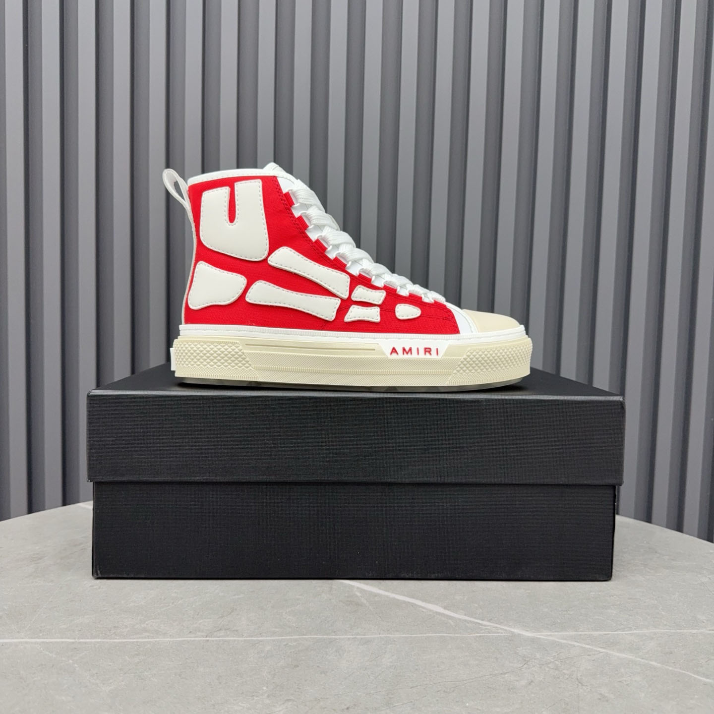 Amiri Skel Court Hi 'Varsity Red' - FashionPlug
