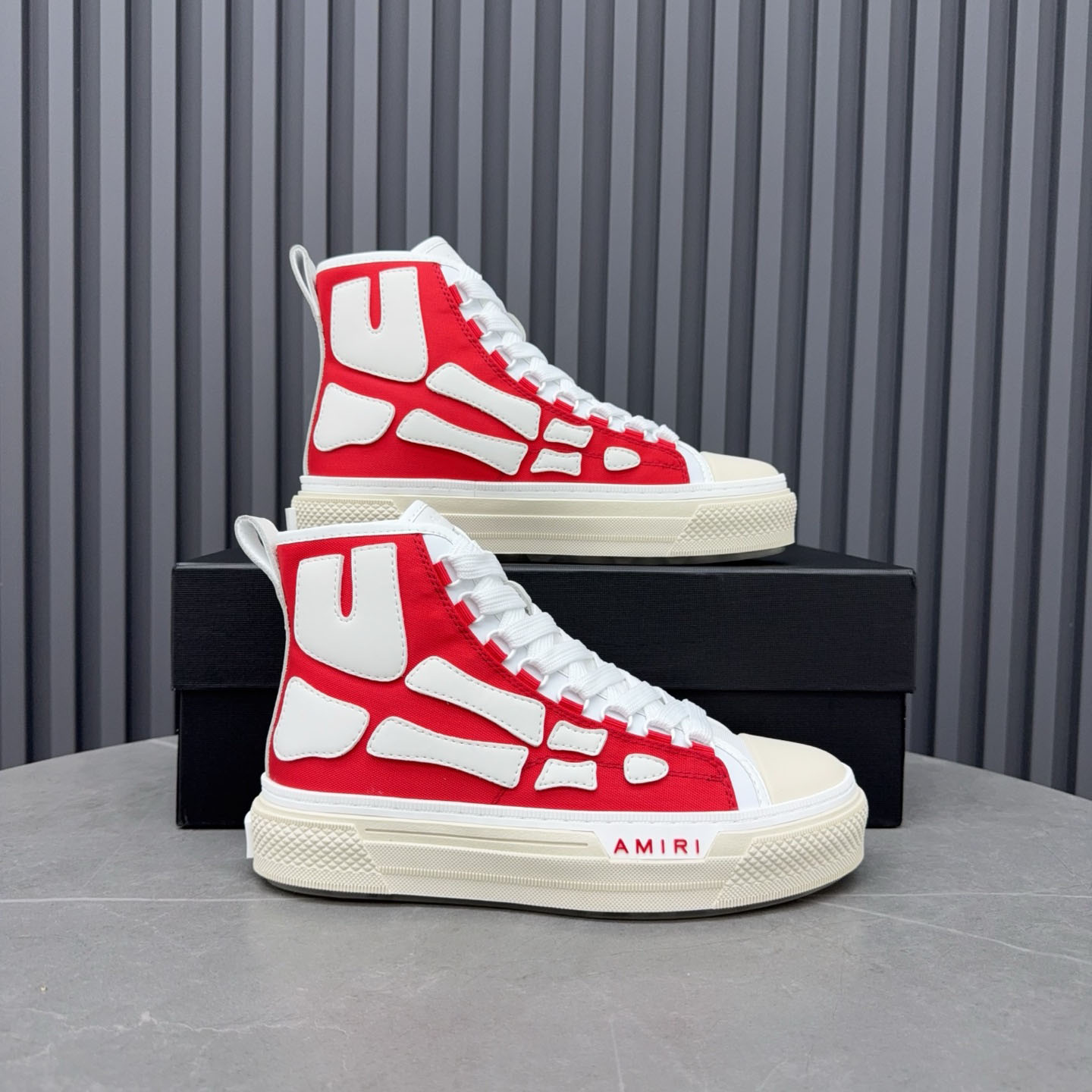 Amiri Skel Court Hi 'Varsity Red' - FashionPlug