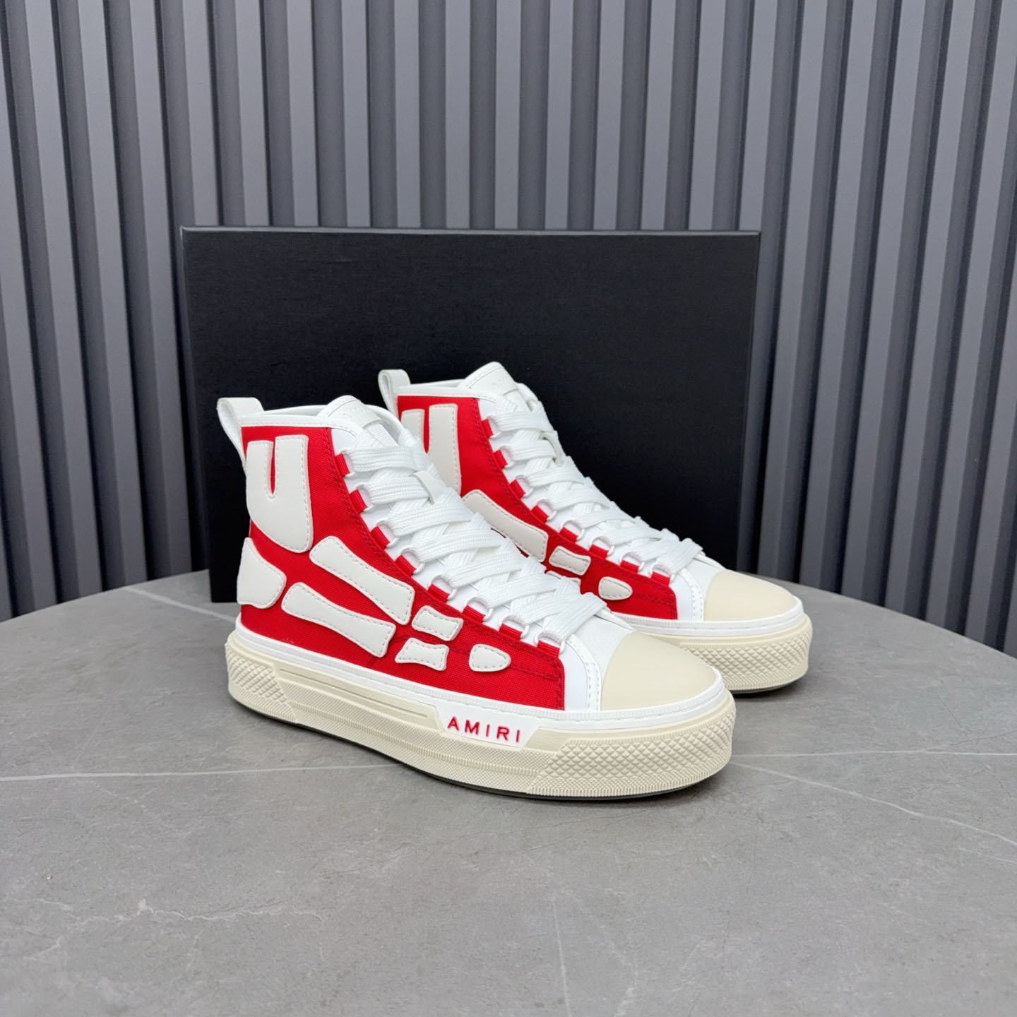 Amiri Skel Court Hi 'Varsity Red' - FashionPlug