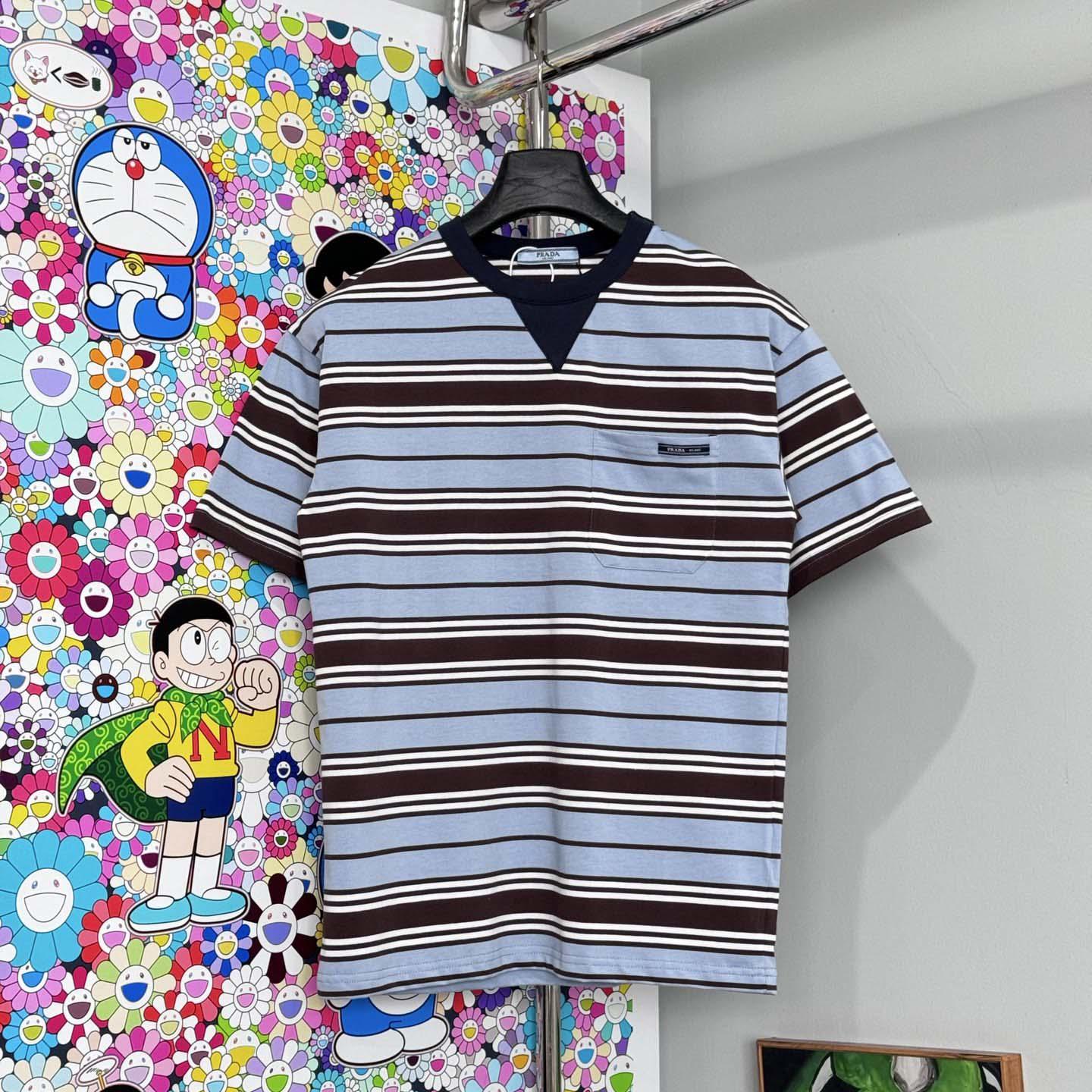 Prada Oversized Striped Jersey T-shirt - FashionPlug