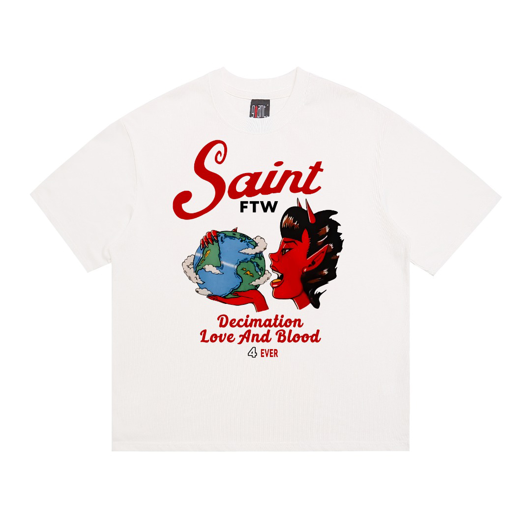 Saint Michael Saint Devil Short-Sleeve Tee - FashionPlug
