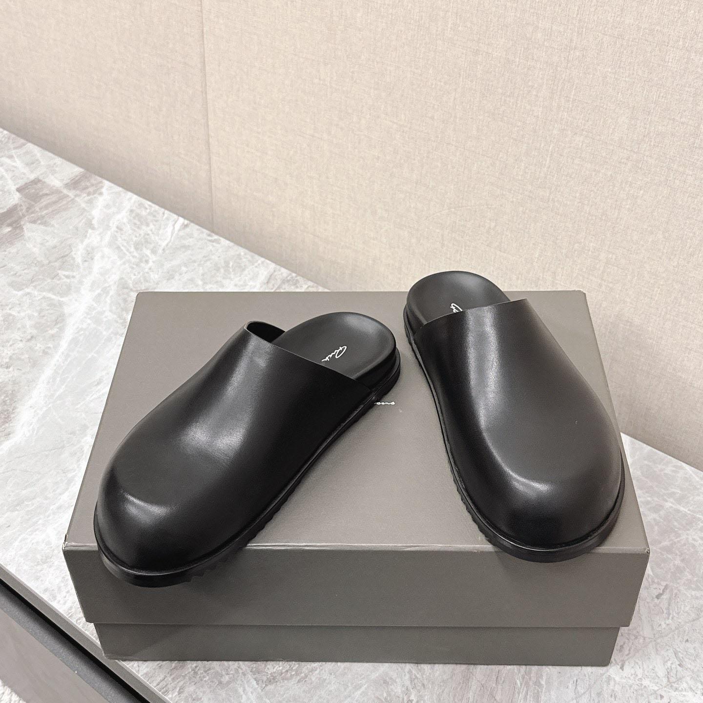 Rick Owens Porterville Granola Leather Mules - FashionPlug