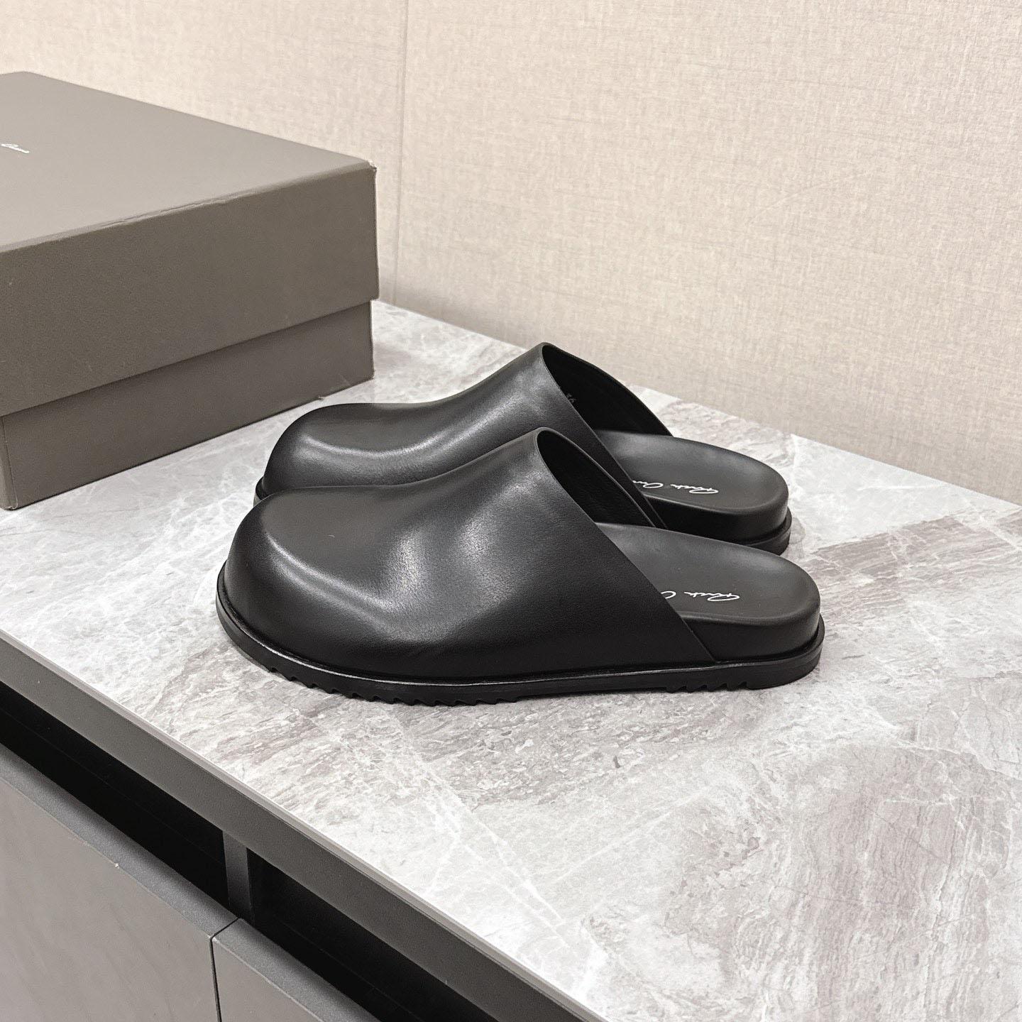 Rick Owens Porterville Granola Leather Mules - FashionPlug