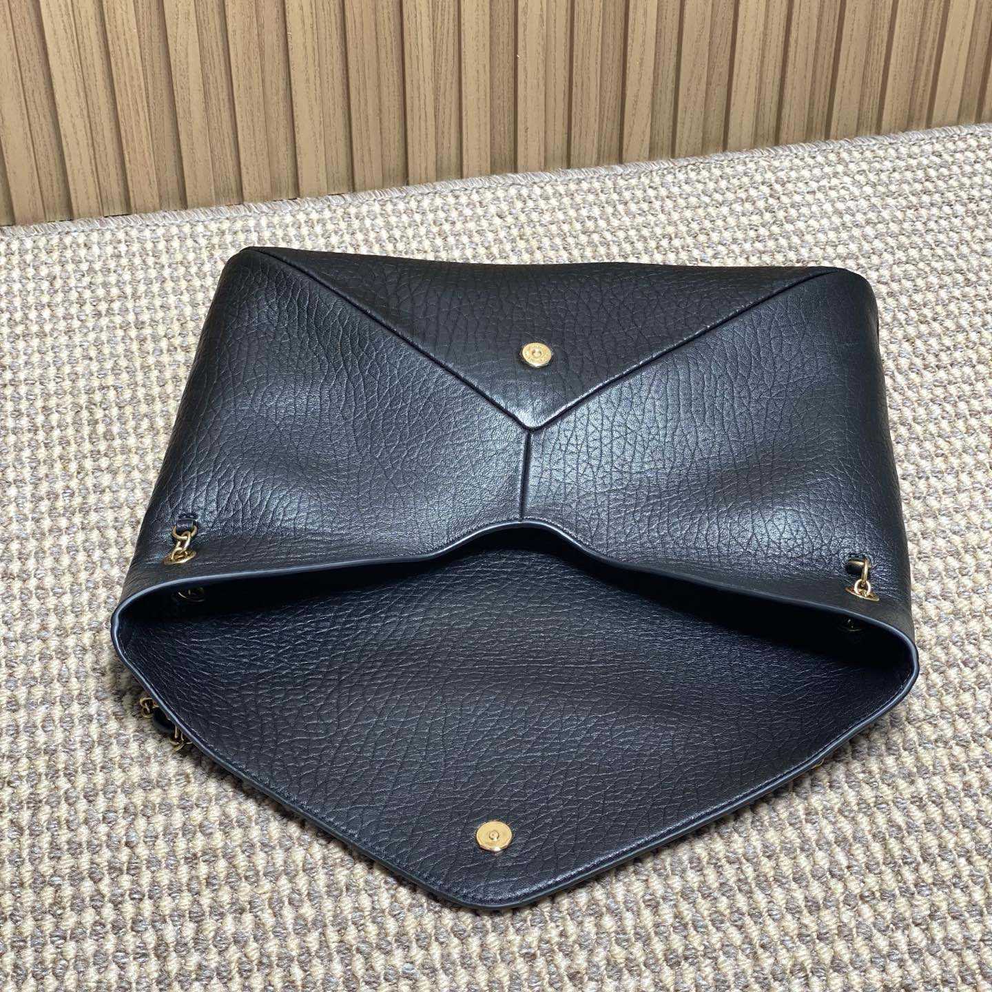 Saint Laurent Cassandre Large Pouch On Chain In Lambskin - FashionPlug