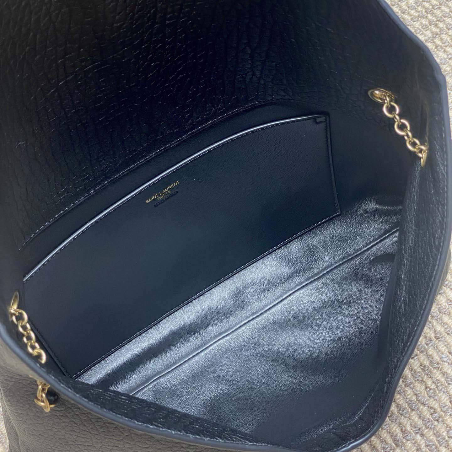 Saint Laurent Cassandre Large Pouch On Chain In Lambskin - FashionPlug