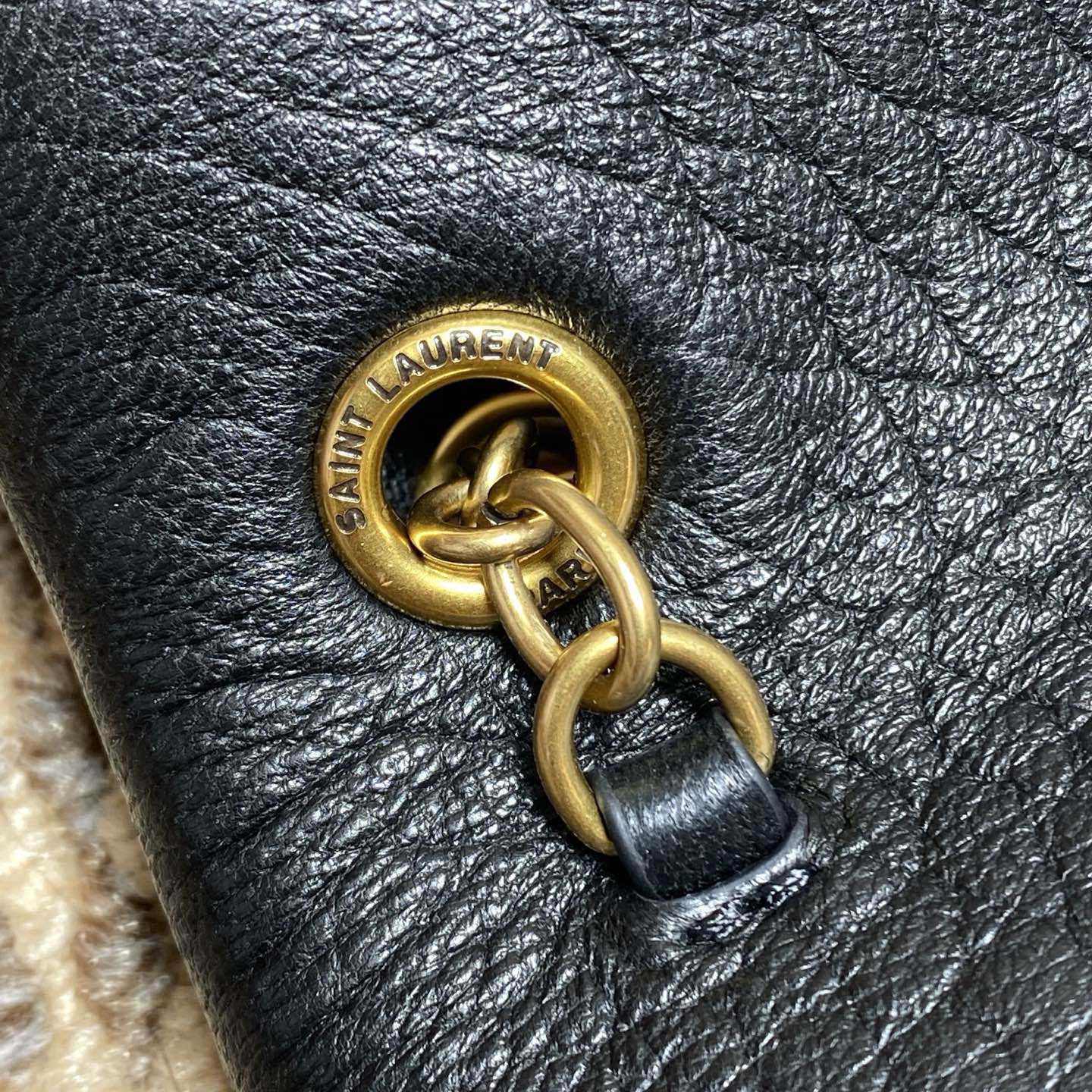 Saint Laurent Cassandre Large Pouch On Chain In Lambskin - FashionPlug