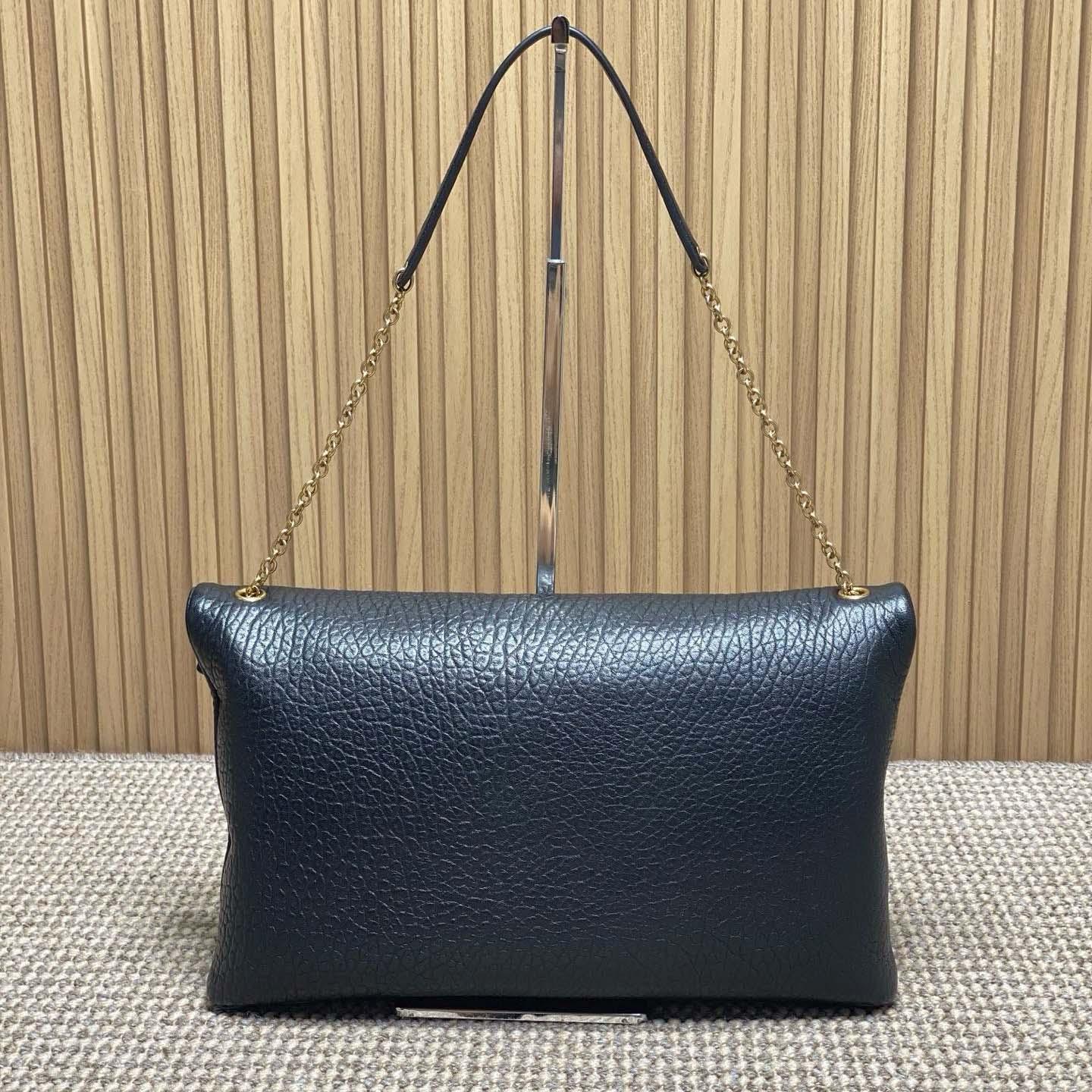 Saint Laurent Cassandre Large Pouch On Chain In Lambskin - FashionPlug