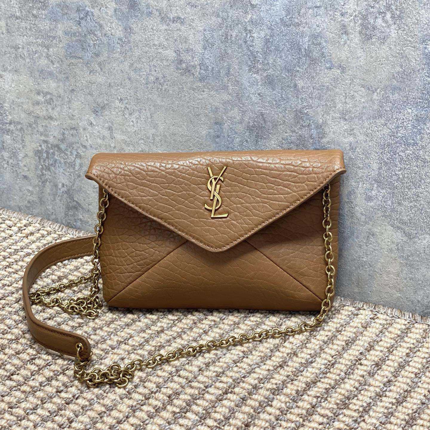 Saint Laurent Cassandre Small Chain Clutch In Lambskin - FashionPlug