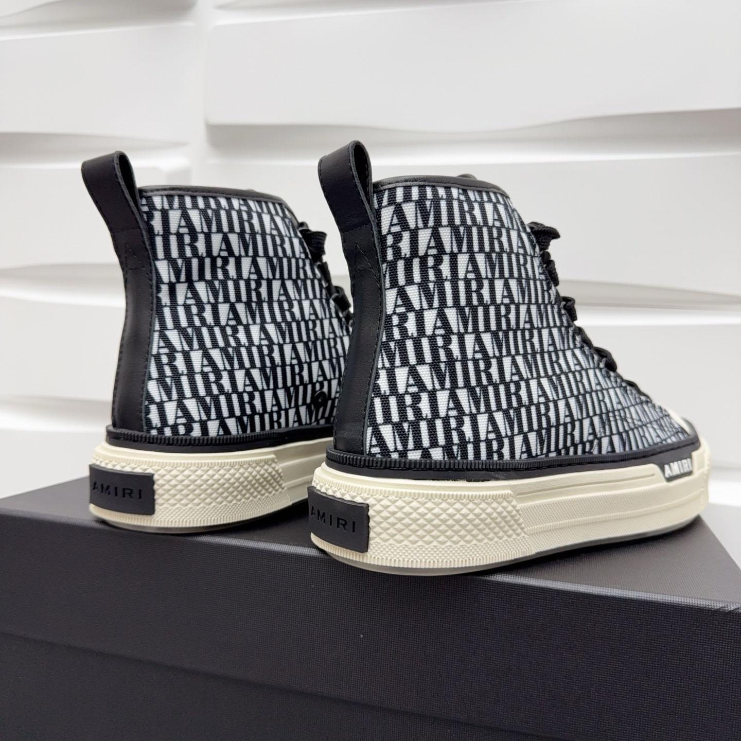Amiri Court High 'Allover Logo - Black White' - FashionPlug