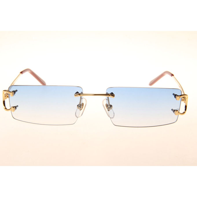 Cartier CT 4193830 Sunglasses In Gold Gradient Blue - FashionPlug