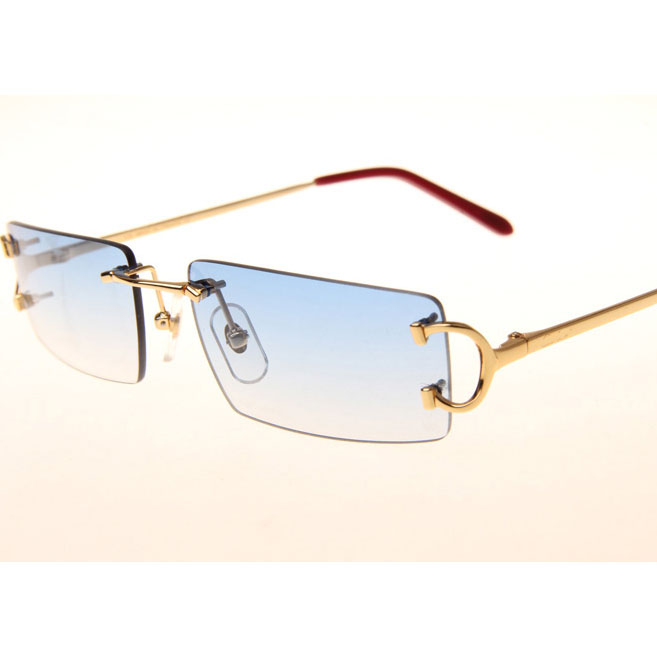 Cartier CT 4193830 Sunglasses In Gold Gradient Blue - FashionPlug