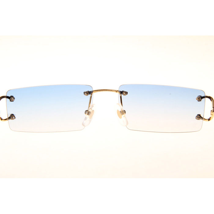 Cartier CT 4193830 Sunglasses In Gold Gradient Blue - FashionPlug