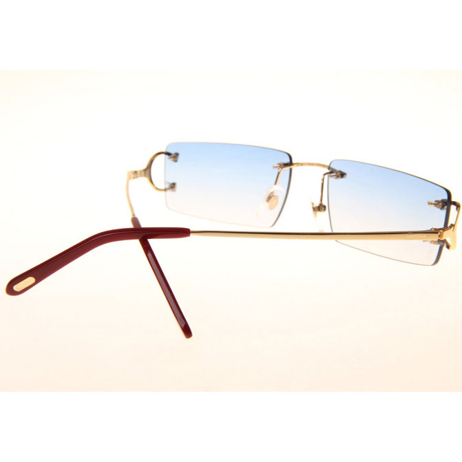 Cartier CT 4193830 Sunglasses In Gold Gradient Blue - FashionPlug