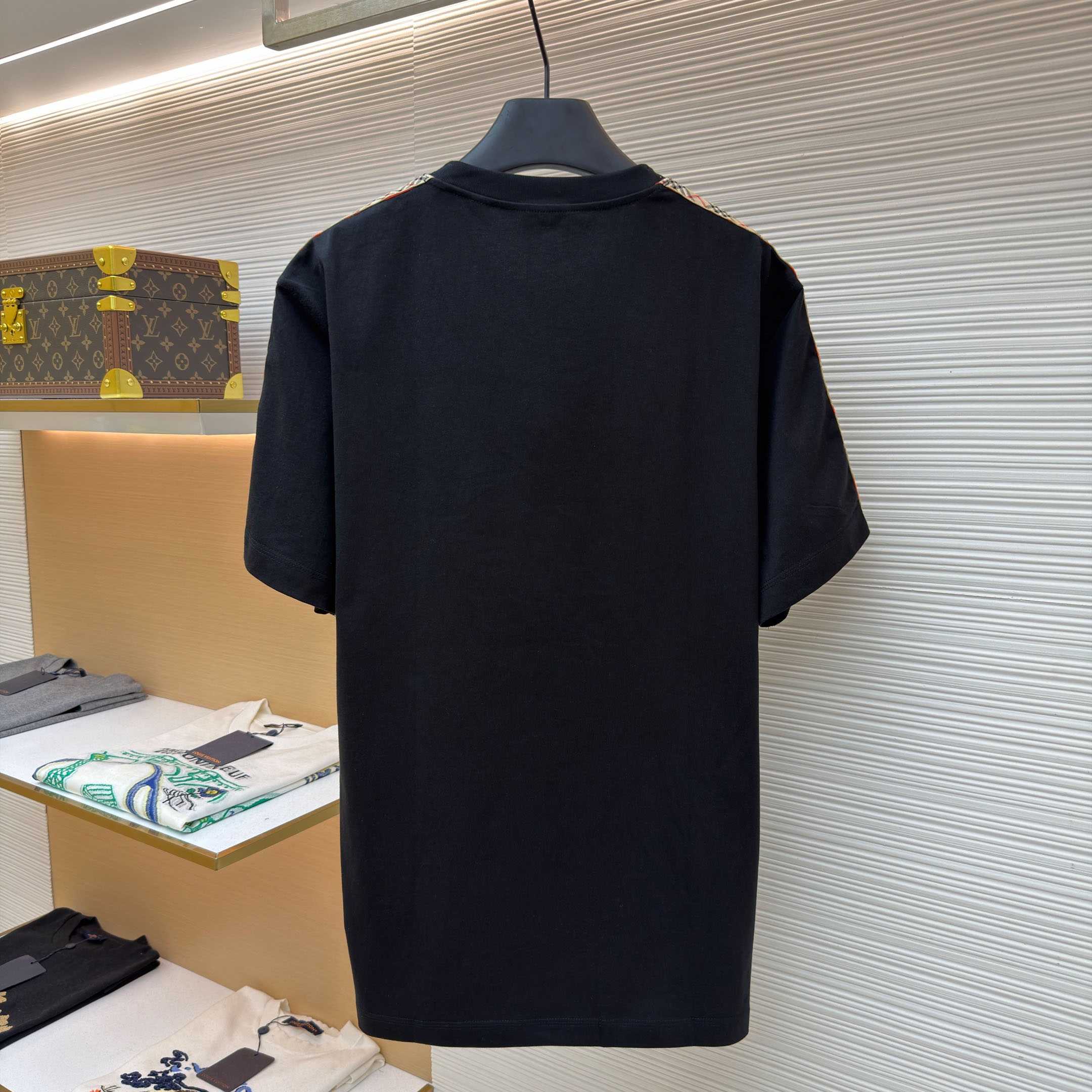 Burberry Check Trim Cotton T-shirt - FashionPlug