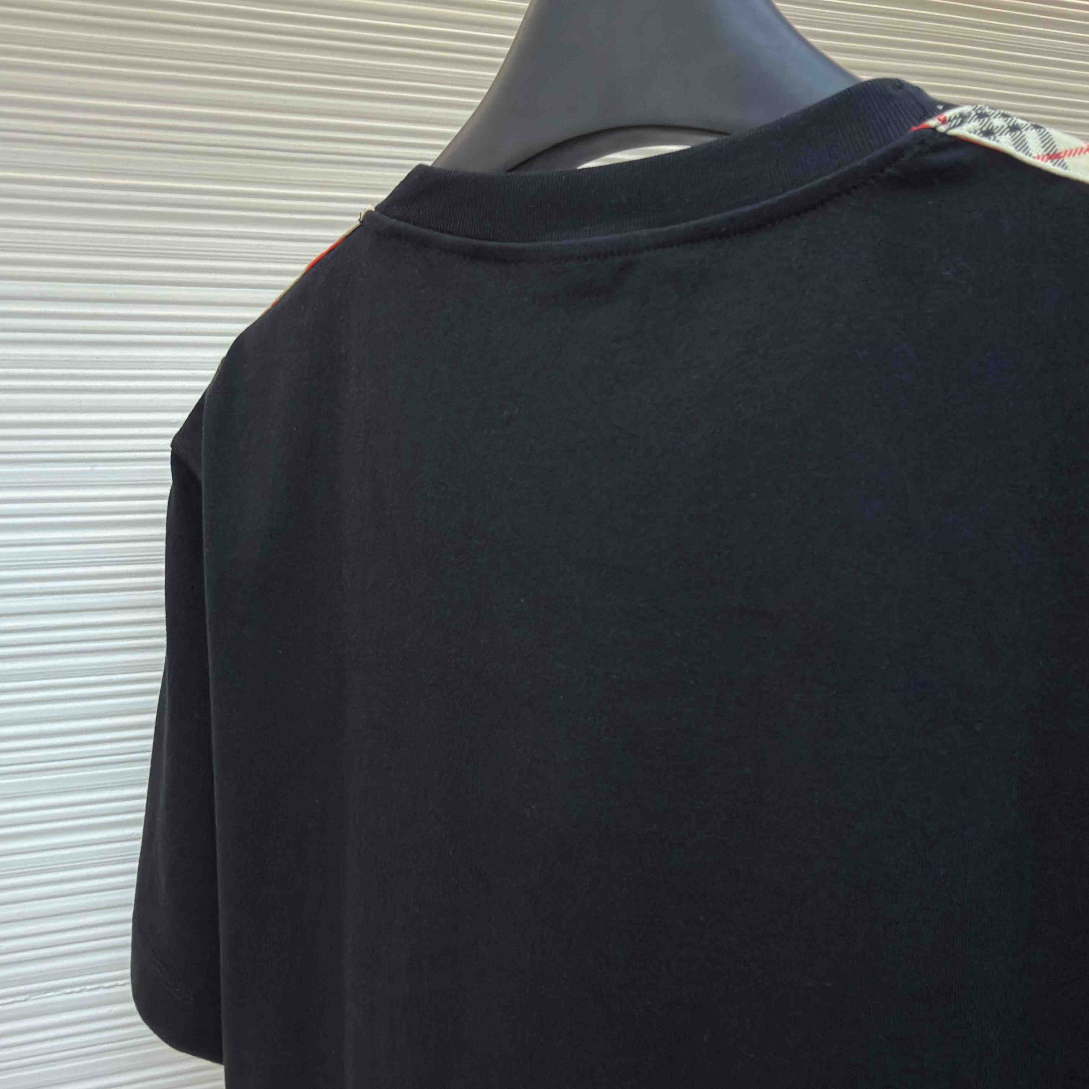 Burberry Check Trim Cotton T-shirt - FashionPlug