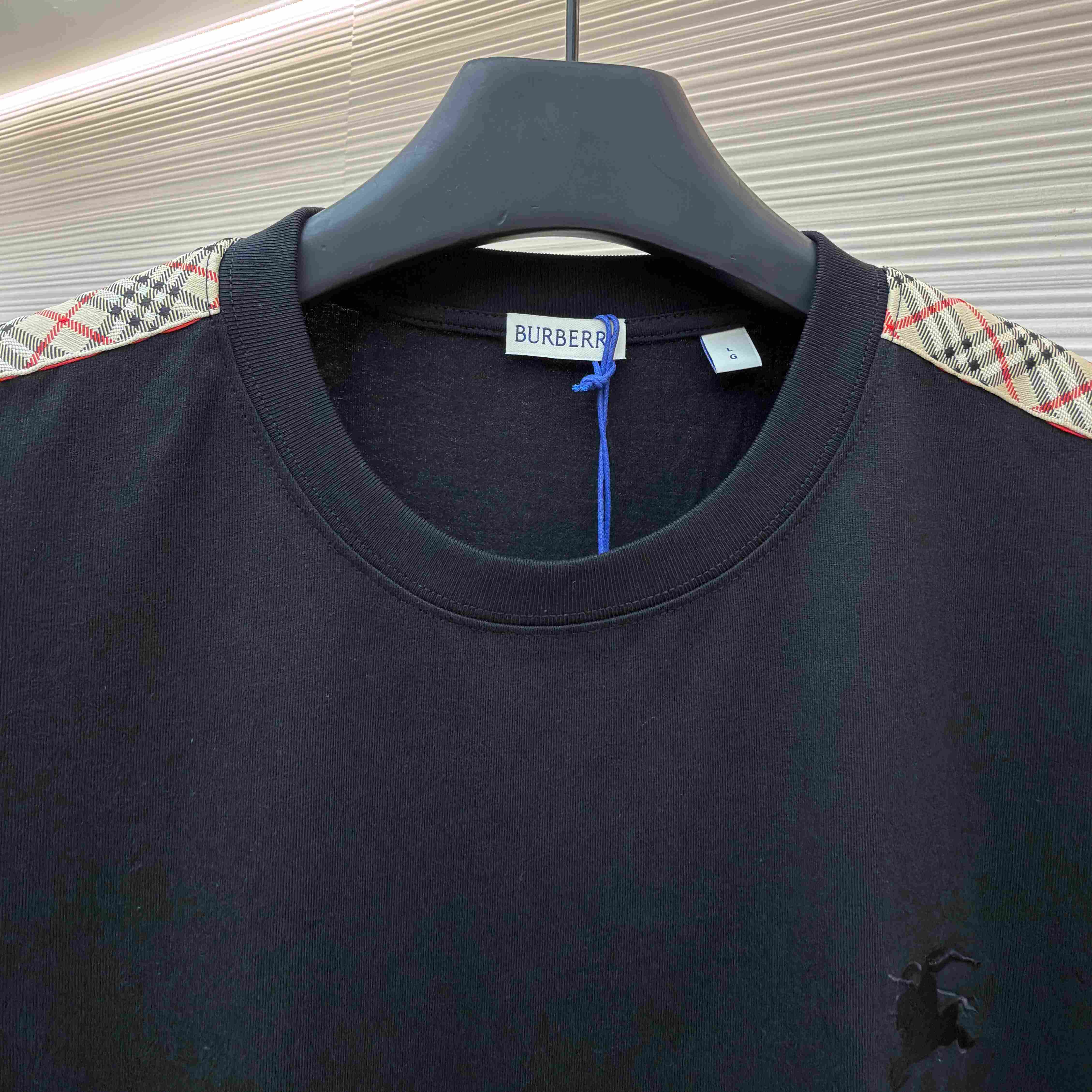 Burberry Check Trim Cotton T-shirt - FashionPlug