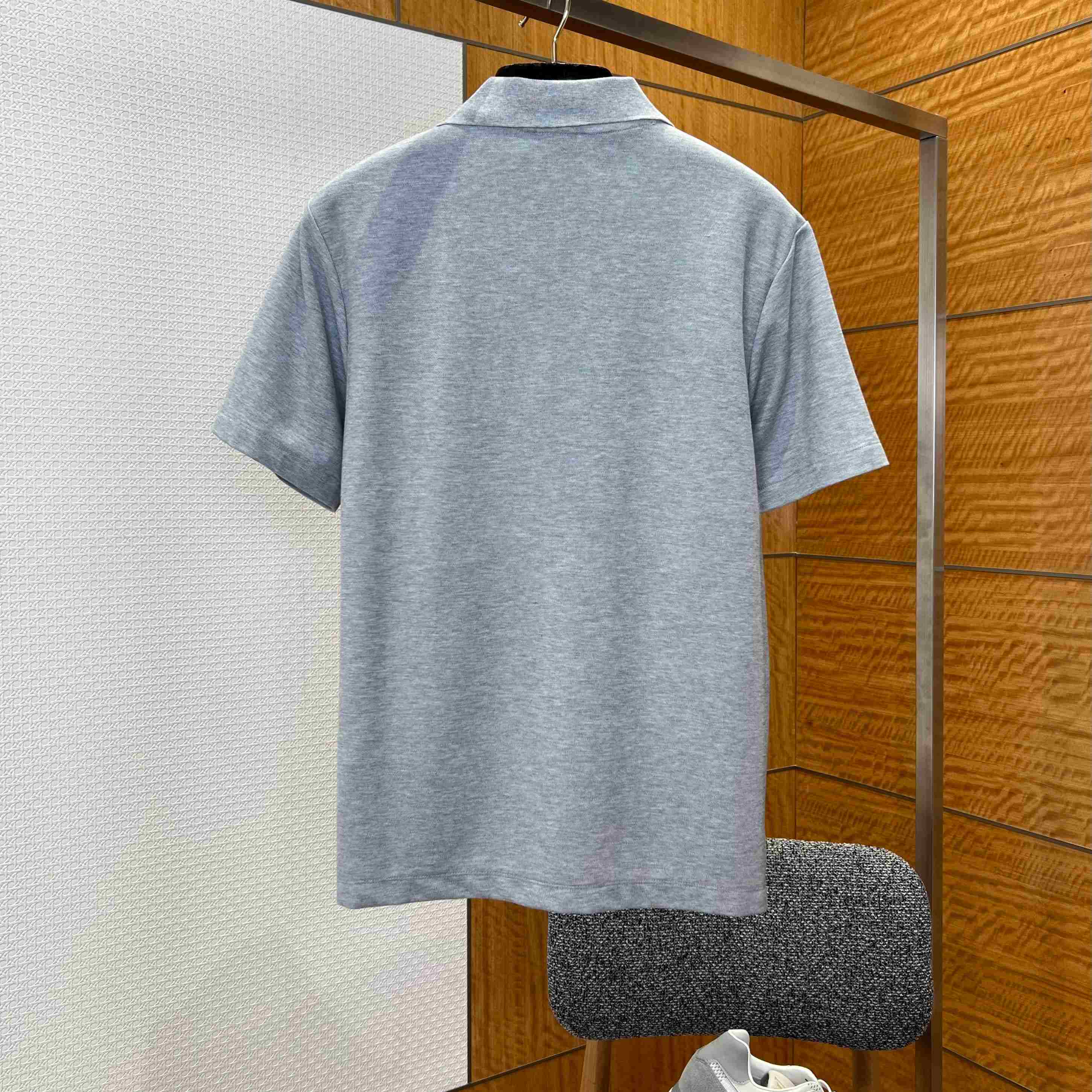 Dior Polo Shirt Gray Cotton Piqué - FashionPlug