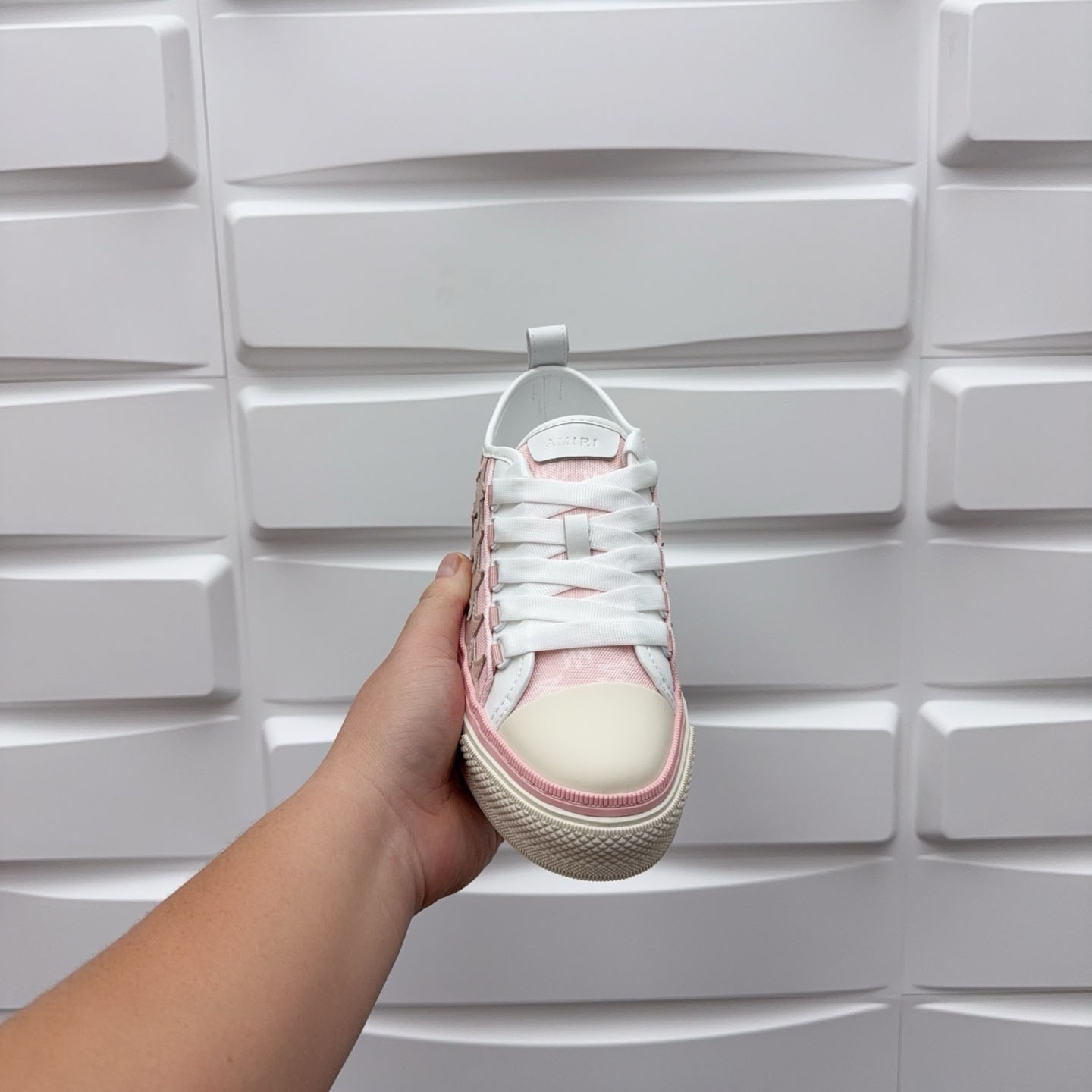 Amiri Stars Low-Top Canvas Platform Sneakers - FashionPlug