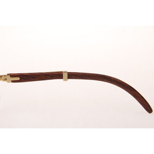 Cartier CT 7381148 Wood Eyeglasses In Gold - FashionPlug