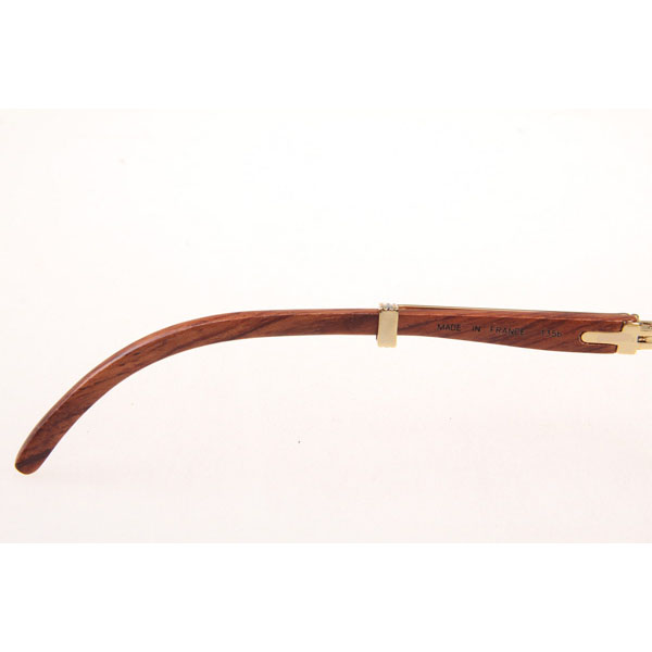 Cartier CT 7381148 Wood Eyeglasses In Gold - FashionPlug