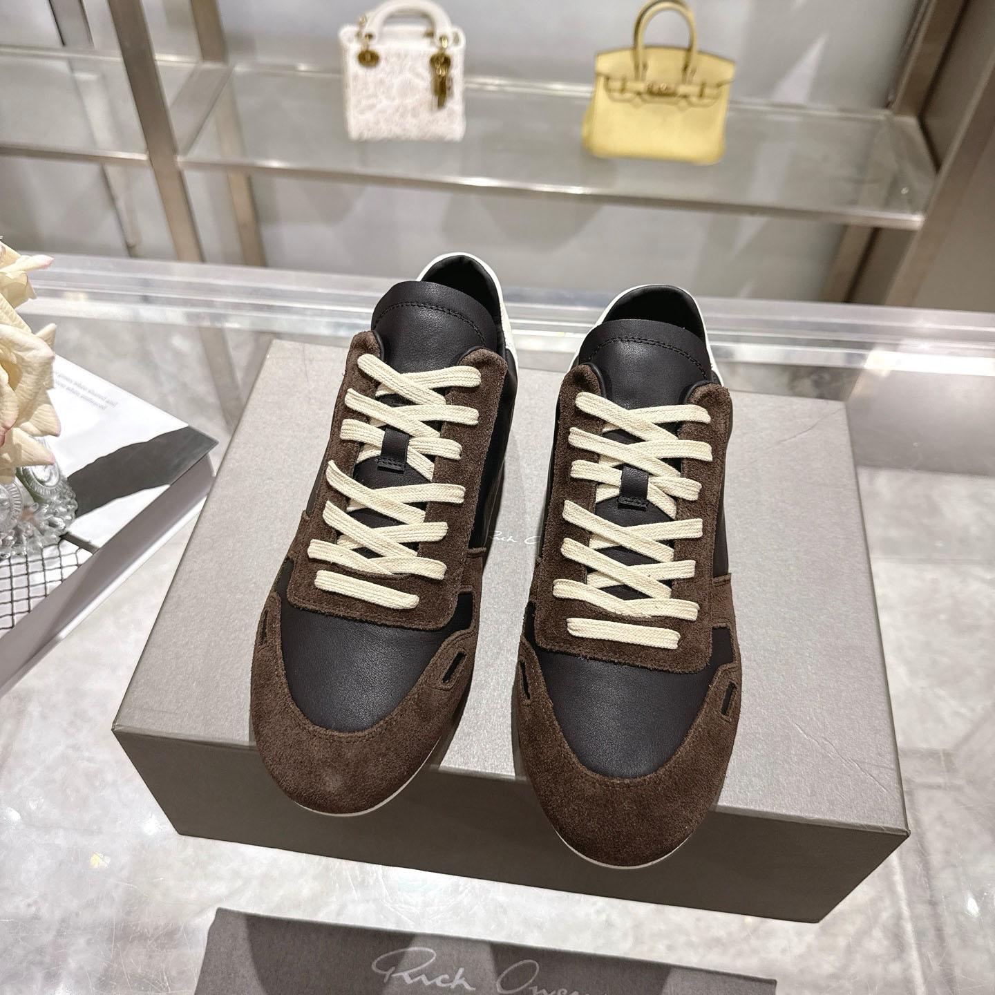 Rick Owens Concordians Minimal Sneaker 'Dark Dust Black' - FashionPlug