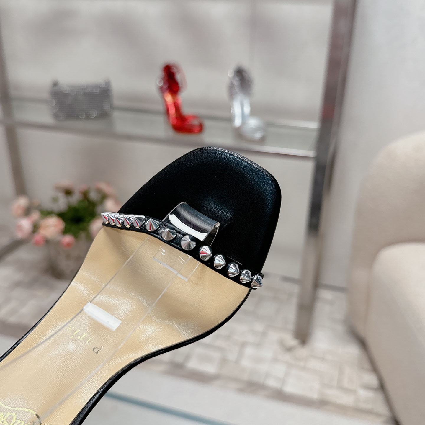 Christian Louboutin So Me Embellished Leather Sandals - FashionPlug