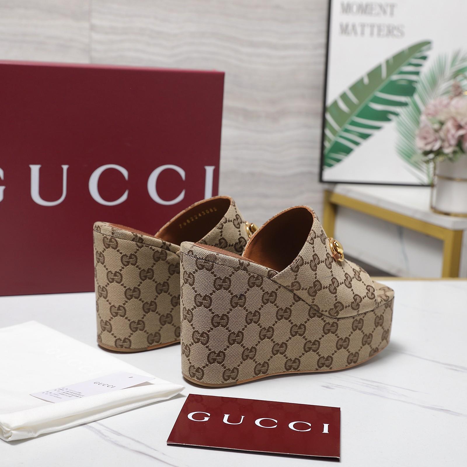 Gucci Wedge Sandal With Horsebit - FashionPlug