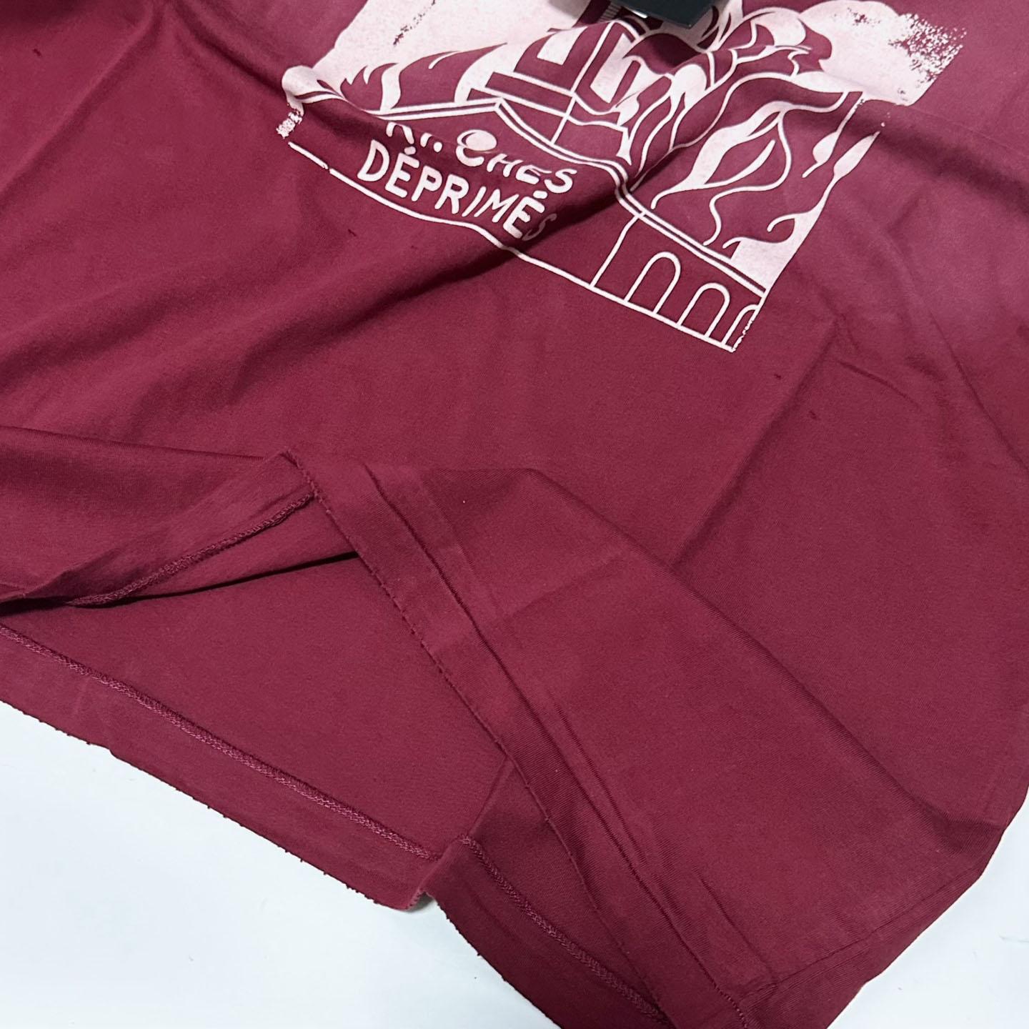 Enfants Riches Déprimés Burning Church T-Shirt 'Dark Scarlet' - FashionPlug