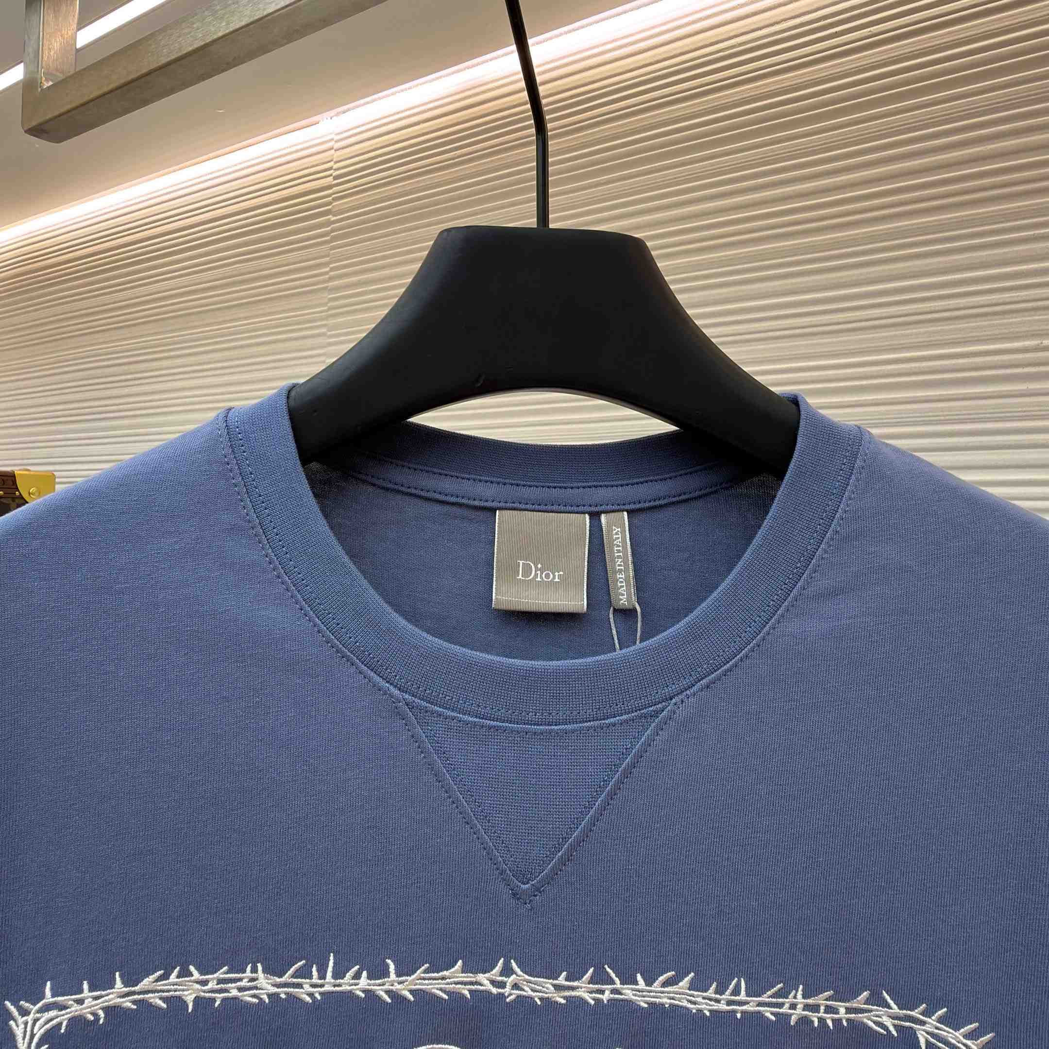 Dior T-Shirt With Book Cover Embroidery, Relaxed Fit - FashionPlug