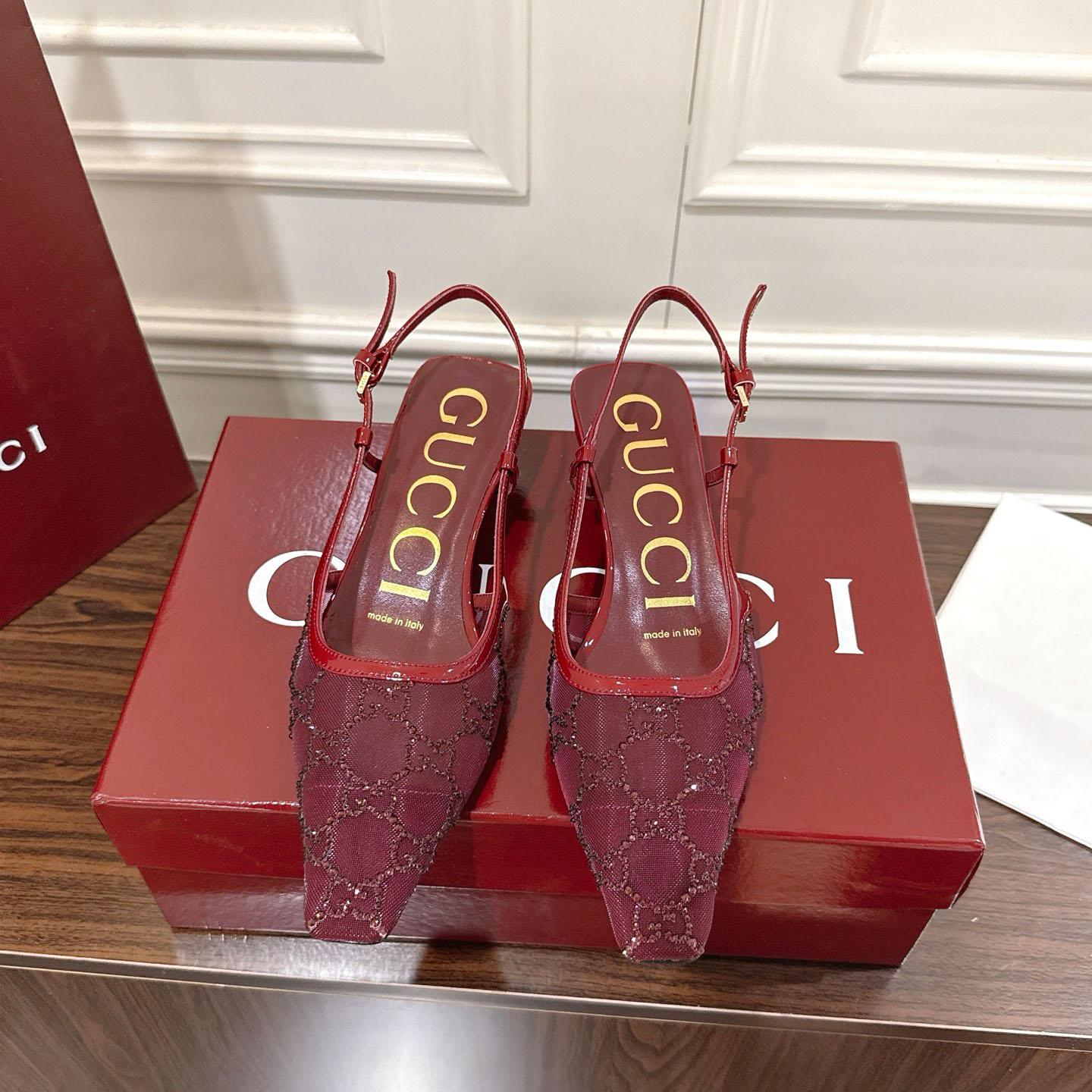 Gucci Women's GG Crystal Slingback Pump - FashionPlug