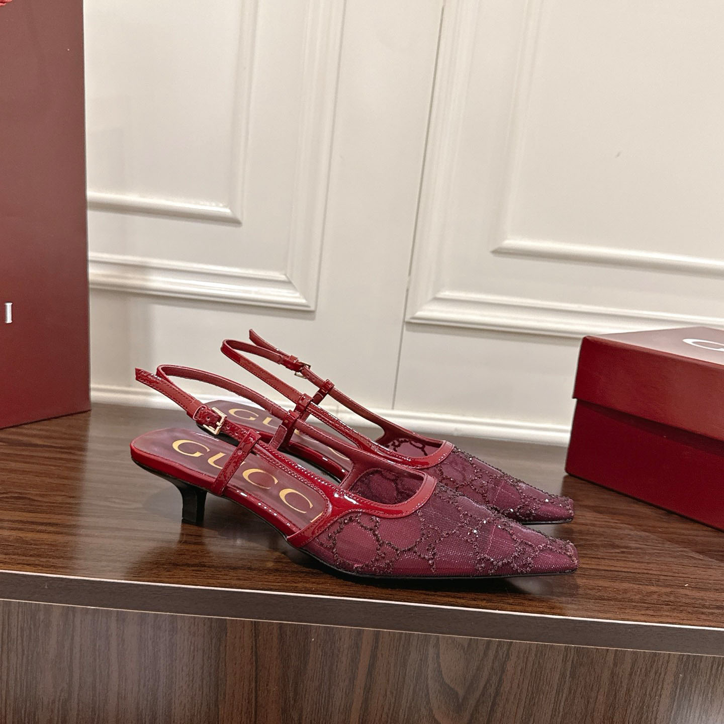 Gucci Women's GG Crystal Slingback Pump - FashionPlug