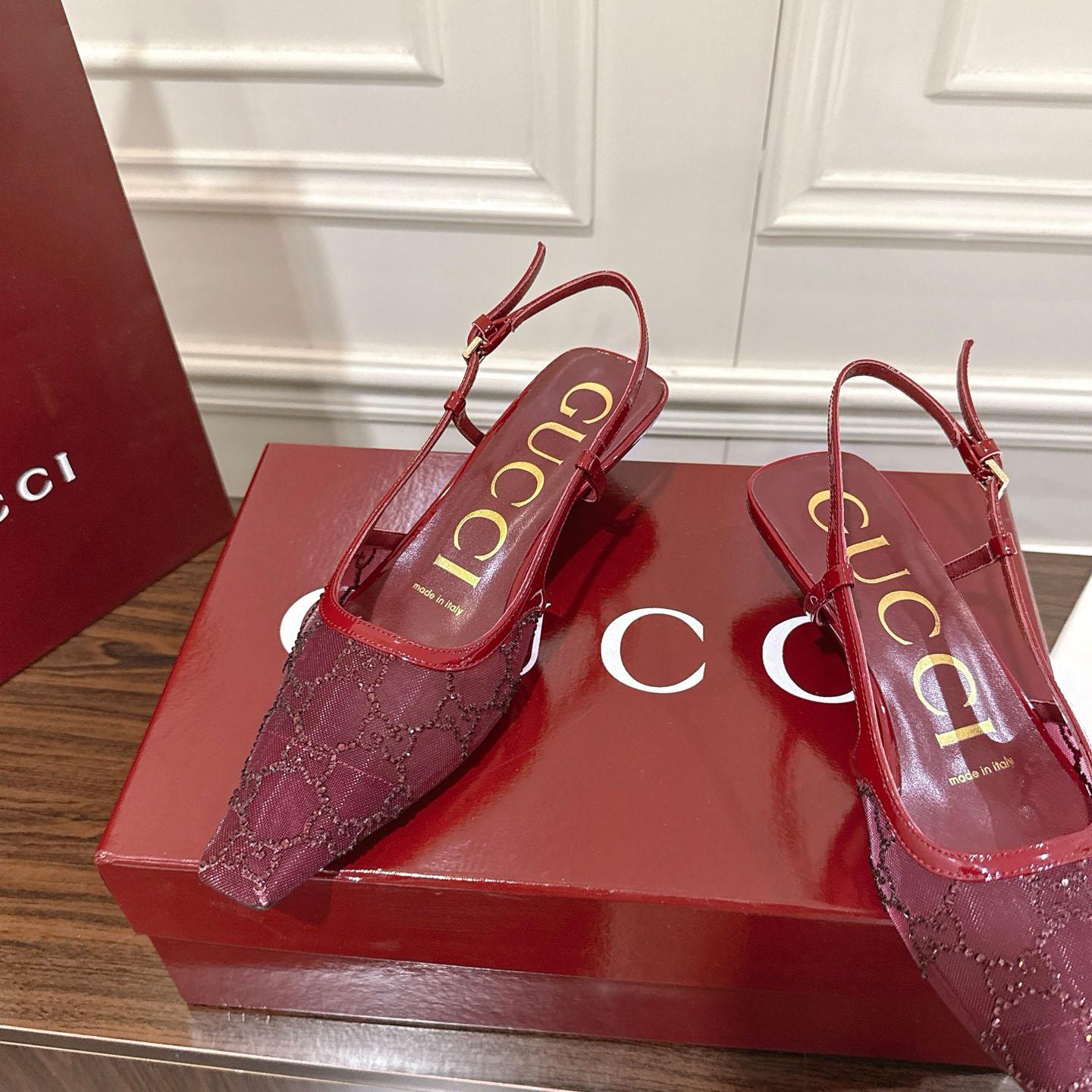 Gucci Women's GG Crystal Slingback Pump - FashionPlug