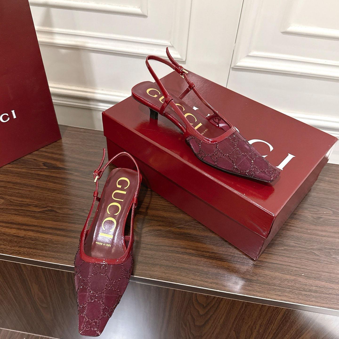 Gucci Women's GG Crystal Slingback Pump - FashionPlug