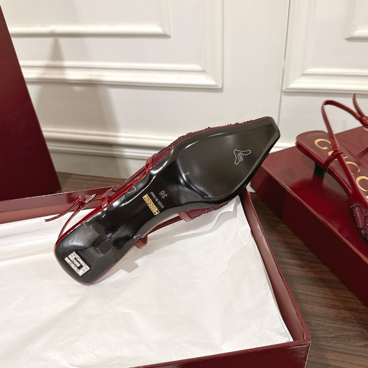 Gucci Women's GG Crystal Slingback Pump - FashionPlug