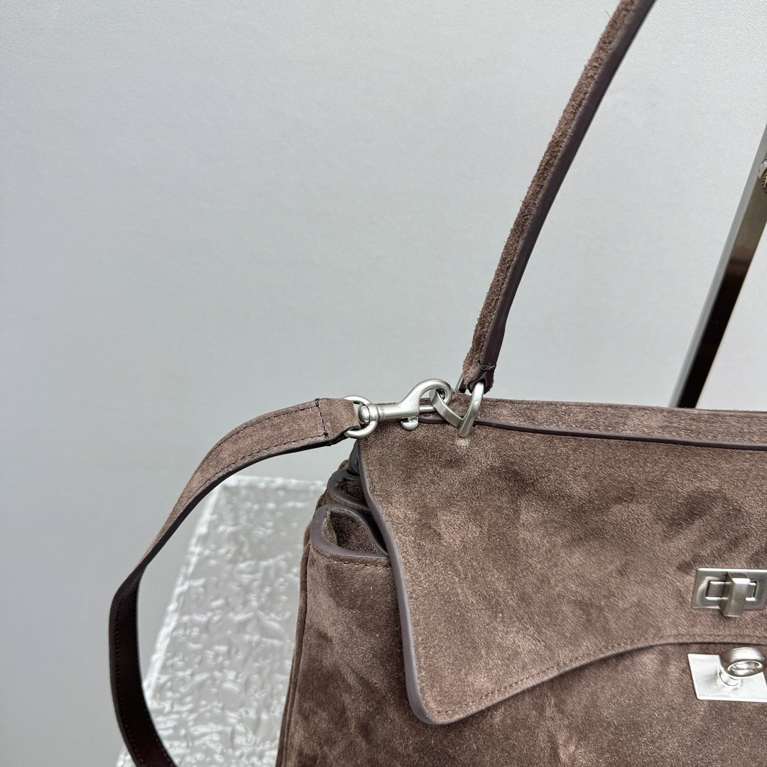 Balenciaga Rodeo Handbag Medium In Light Espresso - FashionPlug