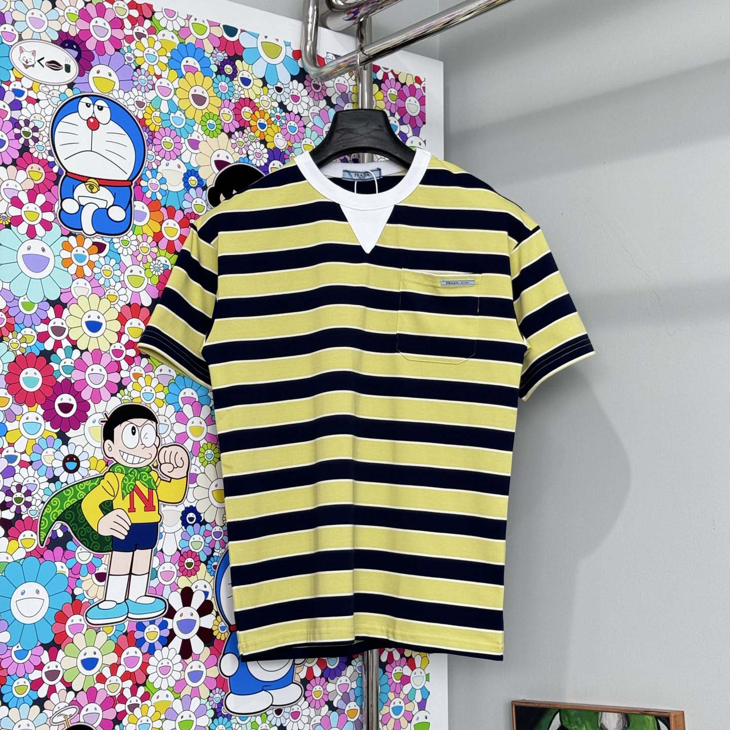 Prada Oversized Striped Jersey T-shirt - FashionPlug