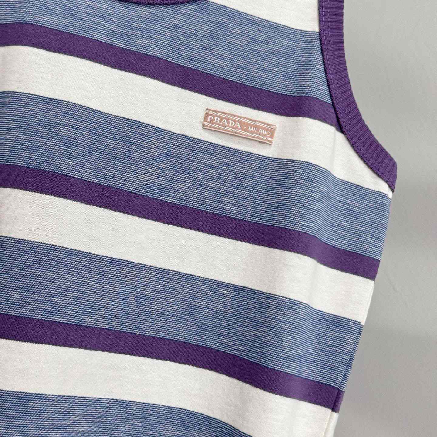 Prada Bayadere Stripe Jersey Tank Top - FashionPlug
