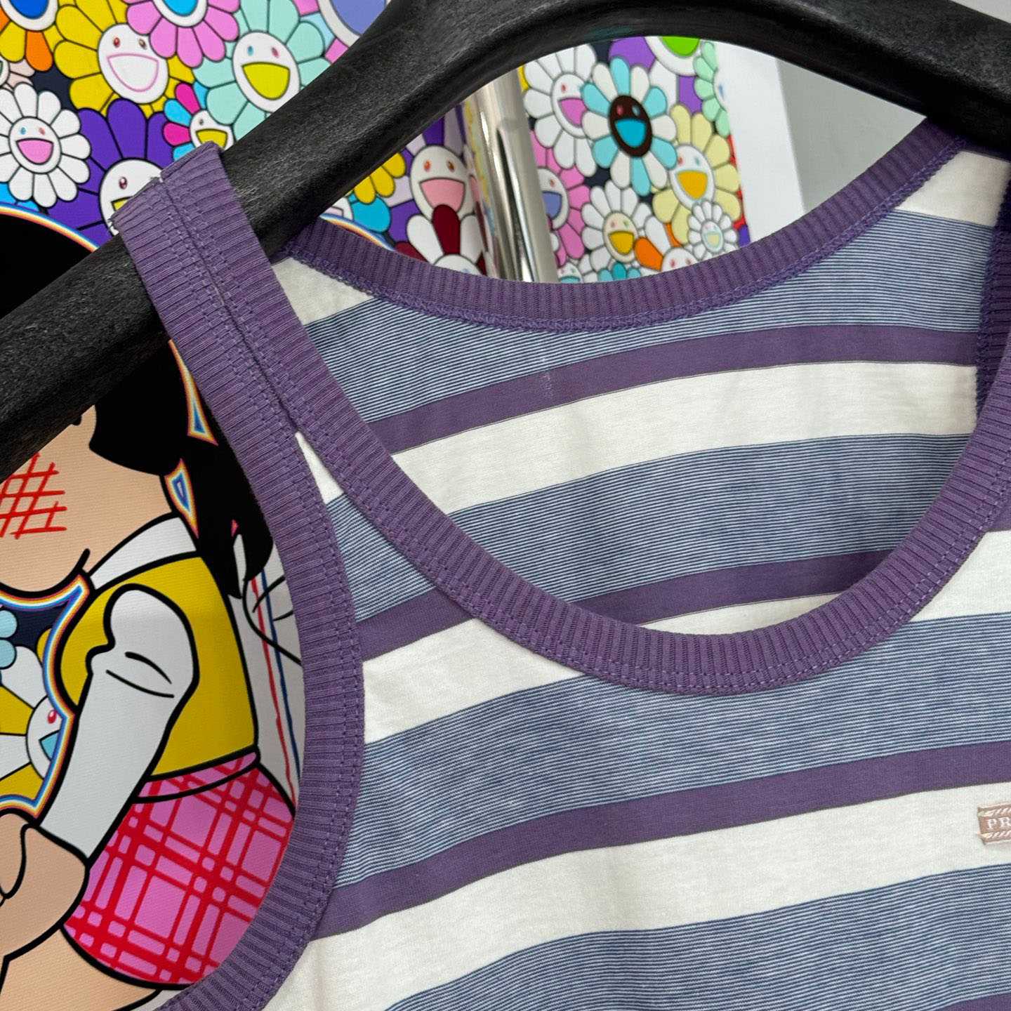 Prada Bayadere Stripe Jersey Tank Top - FashionPlug