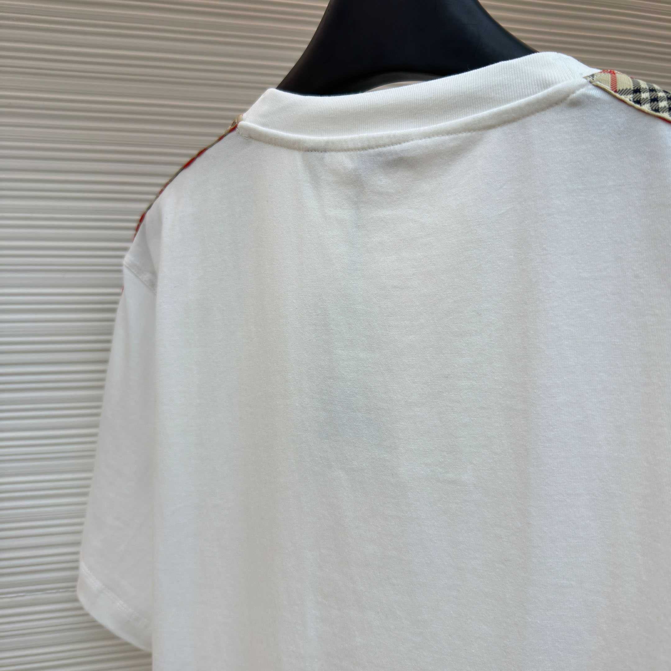 Burberry Check Trim Cotton T-shirt - FashionPlug