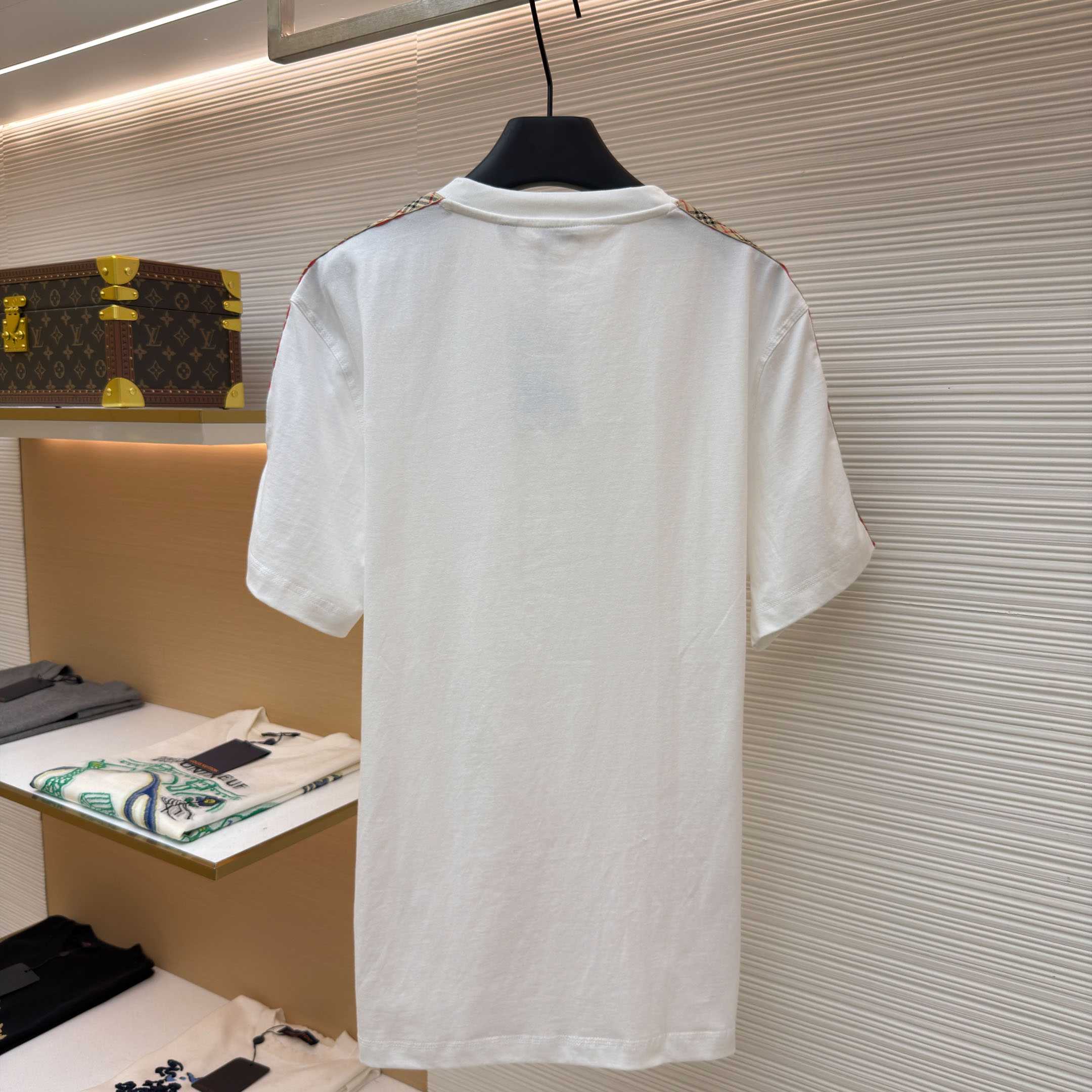 Burberry Check Trim Cotton T-shirt - FashionPlug