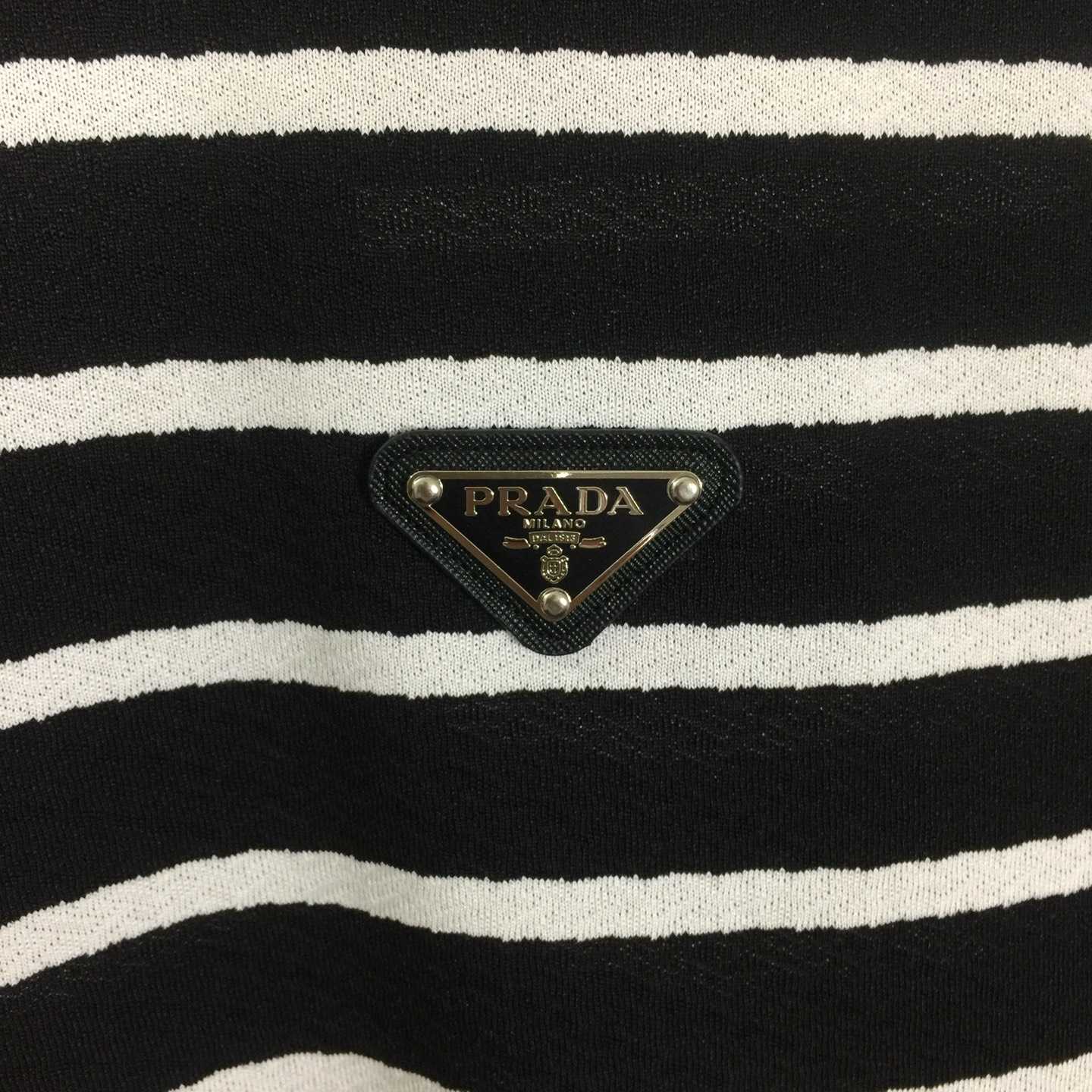 Prada Striped Short Sleeve Cotton T-Shirt - FashionPlug