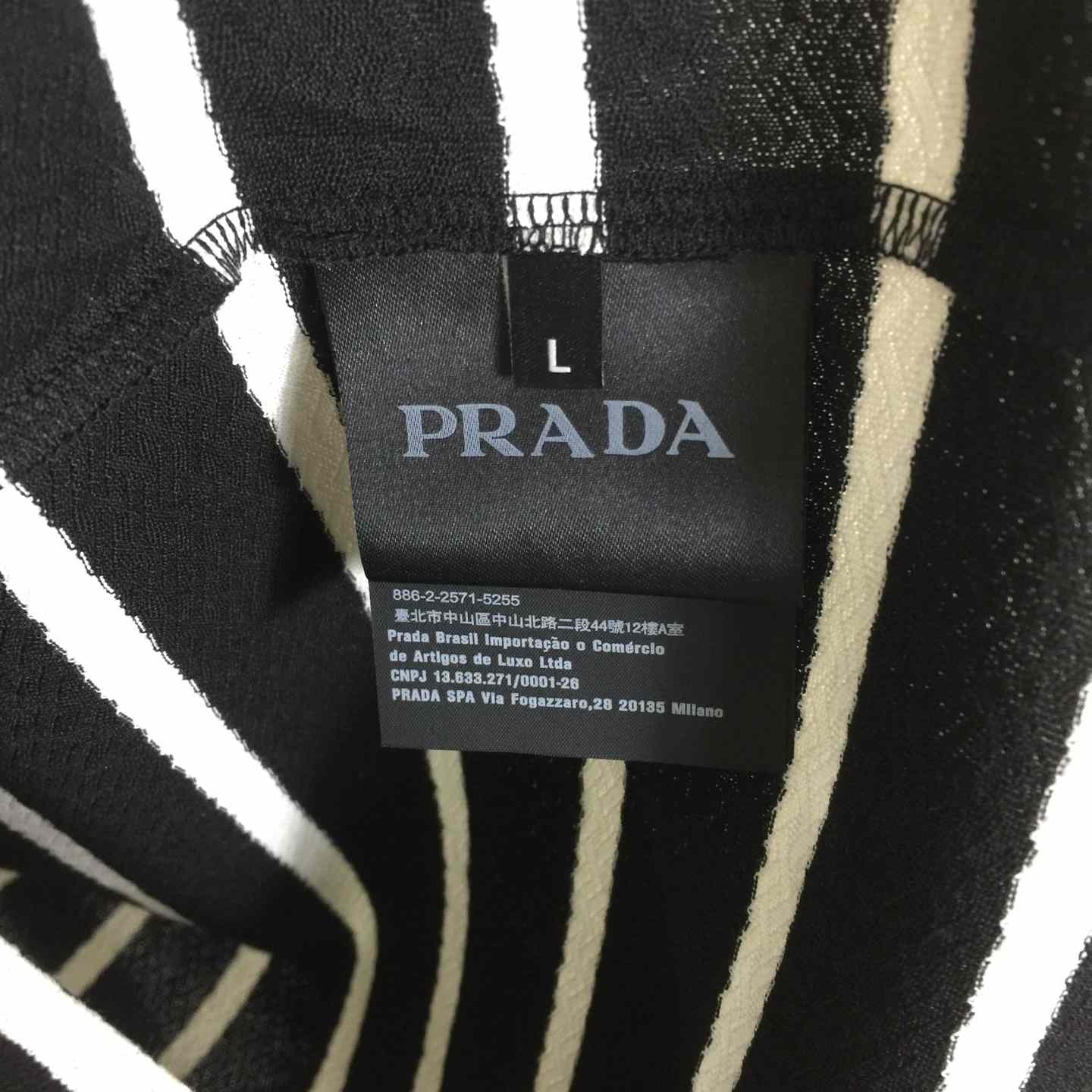 Prada Striped Short Sleeve Cotton T-Shirt - FashionPlug