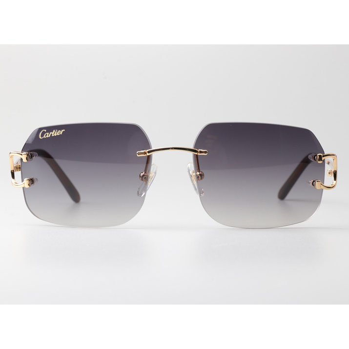 Cartier CT 4193833 Sunglasses Gold Gradient Gray - FashionPlug
