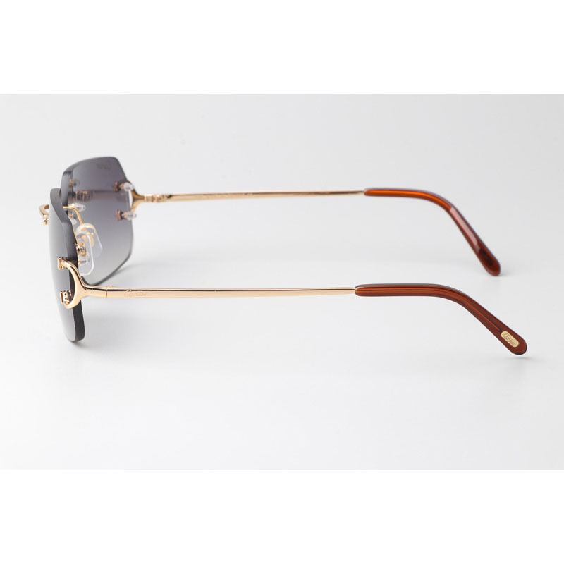 Cartier CT 4193833 Sunglasses Gold Gradient Gray - FashionPlug