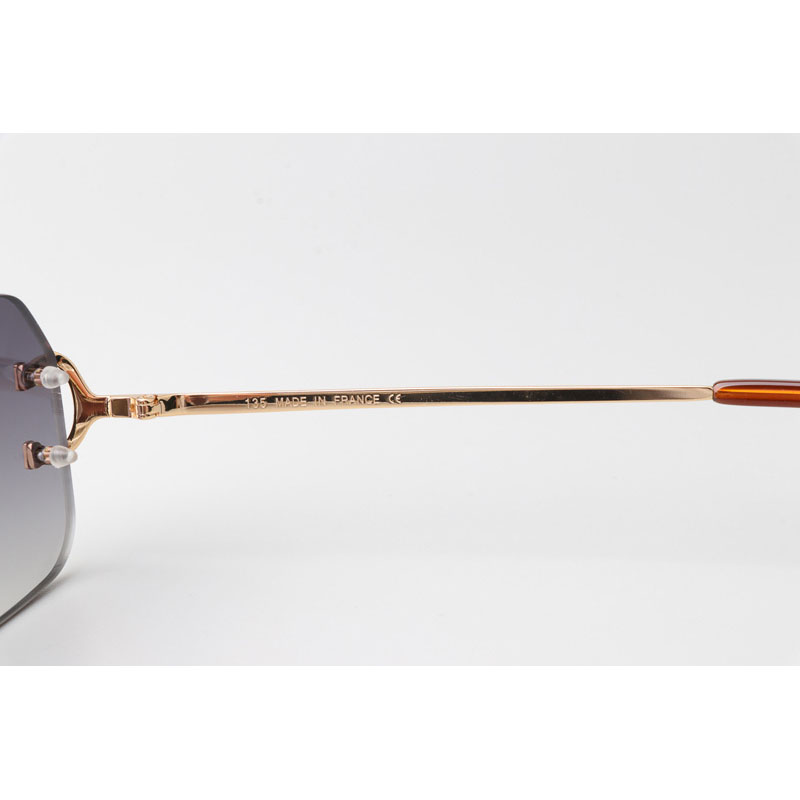 Cartier CT 4193833 Sunglasses Gold Gradient Gray - FashionPlug