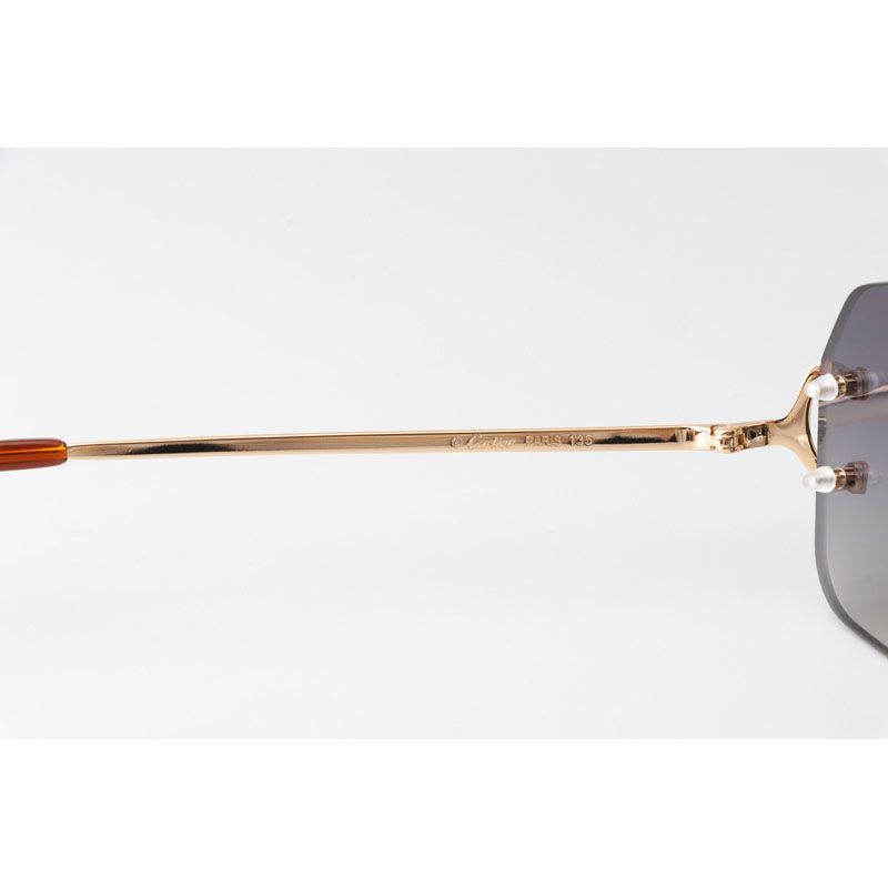 Cartier CT 4193833 Sunglasses Gold Gradient Gray - FashionPlug