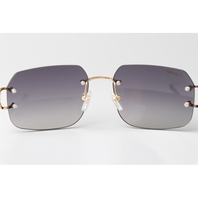 Cartier CT 4193833 Sunglasses Gold Gradient Gray - FashionPlug
