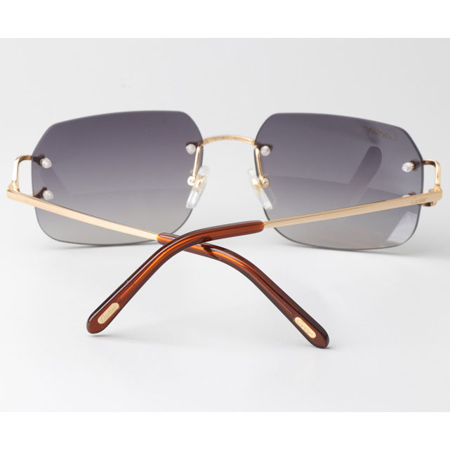 Cartier CT 4193833 Sunglasses Gold Gradient Gray - FashionPlug