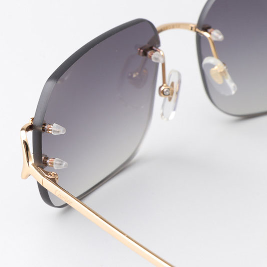 Cartier CT 4193833 Sunglasses Gold Gradient Gray - FashionPlug